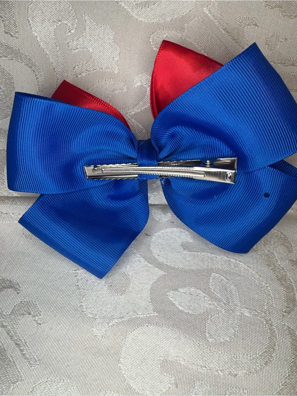 New Patriotic Red & Blue Glitter Star Kids Hair Bow